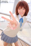 blouse cosplay hirasawa_yui k-on! natsuki_(iii) pleated_skirt school_uniform skirt sweater_vest rating:Safe score:2 user:nil!