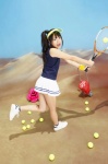 kitahara_rie pleated_skirt ponytail skirt socks tank_top tennis_racket visor vjy_107 warp_you rating:Safe score:1 user:nil!