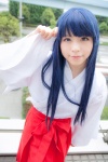 blue_hair cosplay furude_rika higurashi_no_naku_koro_ni katou_mari miko rating:Safe score:0 user:pixymisa