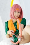 arrow bow_(weapon) cosplay dress feather final_fantasy final_fantasy_v headband lenna_charlotte_tycoon miho pink_hair vest wristband rating:Safe score:1 user:pixymisa