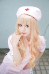 blonde_hair cosplay izumi_non macross macross_frontier nurse nurse_cap nurse_uniform sheryl_nome rating:Safe score:0 user:pixymisa