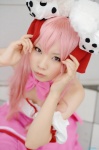 animal_ears bunny_ears cleavage cosplay di_gi_charat dress hairbows pink_hair seino_merika twintails usada_hikaru rating:Safe score:0 user:nil!