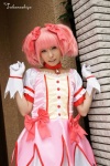 arimura_chika choker cosplay dress gloves hair_ribbons kaname_madoka pink_hair puella_magi_madoka_magica twintails rating:Safe score:0 user:nil!