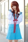 asahina_mikuru cosplay hina pleated_skirt red_hair sailor_uniform school_uniform skirt suzumiya_haruhi_no_yuuutsu rating:Safe score:0 user:nil!