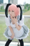 animal_ears apron bunny_ears cosplay dress kishigami_hana original pink_hair thighhighs rating:Safe score:0 user:nil!