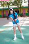 miniskirt nagai_rina polo skirt socks tennis_racket twintails visor_cap rating:Safe score:1 user:nil!