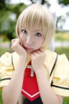 air blonde_hair cosplay dress hairbow ibara kamio_misuzu school_uniform rating:Safe score:0 user:nil!