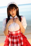 apron beach costume glasses horii_mizuki maid maid_uniform mizuki_iro ocean rating:Safe score:3 user:nil!