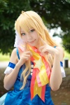 aqua_eyes armband blonde_hair blouse cosplay hoshii_miki idolmaster sakuramiya_rei sash rating:Safe score:0 user:pixymisa