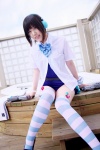 blouse bowtie gun headphones lollipop minatsuki_naru striped swimsuit thighhighs wristband rating:Safe score:0 user:pixymisa