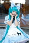 alice_in_musicland_(vocaloid) aqua_hair cosplay dress hairbow hatsune_miku twintails vocaloid yaya rating:Safe score:1 user:pixymisa