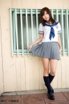 costume girlz_high honoka_maki kneesocks miniskirt pleated_skirt sailor_uniform school_uniform skirt skirt_lift rating:Safe score:1 user:nil!