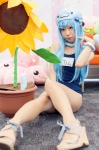 blue_hair choker cosplay flower gijinka_marine hat ice_cream_pop pantyhose plushie ragnarok_online sheer_legwear swimsuit wristband yae_maiko rating:Safe score:1 user:pixymisa