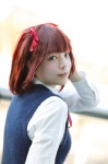 amami_haruka blouse cosplay hair_ribbons hana_(iii) idolmaster ribbon_tie sweater rating:Safe score:0 user:pixymisa