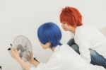 aobaichi blue_hair cosplay crossplay fan hijirikawa_masato long_sleeve_tshirt otoya_ittoki red_hair shima trousers uta_no_prince-sama rating:Safe score:0 user:pixymisa