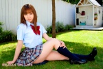 blouse bookbag kneesocks pleated_skirt sakamaki_asuka school_uniform skirt rating:Safe score:1 user:nil!