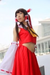 blouse cosplay detached_sleeves hairbow hakurei_reimu miko skirt tamayura touhou twintails rating:Safe score:2 user:pixymisa