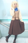 blonde_hair blouse cosplay maria_holic pantyhose pleated_skirt school_uniform shidou_shizu skirt twintails vest yukimi rating:Safe score:1 user:nil!
