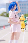 akane_ruka blue_hair cosplay eyepatch ikkitousen nurse nurse_cap nurse_uniform ryomou_shimei stethoscope thighhighs zettai_ryouiki rating:Safe score:1 user:pixymisa