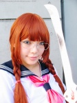 arisugawa_shii cosplay croptop glasses namada sailor_uniform school_uniform sword the_art_of_yamashita_shunya twin_braids rating:Safe score:1 user:nil!
