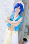 ai_(vi) aladdin_(magi) blue_eyes blue_hair cosplay crossplay flute magi:_the_labyrinth_of_magic necklace trousers tubetop turban vest rating:Safe score:0 user:pixymisa
