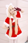 blonde_hair cosplay dress gloves pantyhose sakura_(vi) santa_costume tagme_character tagme_series twintails white_legwear rating:Safe score:0 user:nil!