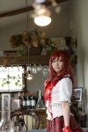 blouse cosplay fingerless_gloves love_live!_school_idol_project na-san nishikino_maki pinky pleated_skirt red_hair skirt suspenders top_hat rating:Safe score:0 user:nil!