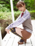 blouse miniskirt shinoda_mariko skirt sweater_vest thighhighs vyj_105 zettai_ryouiki rating:Safe score:4 user:nil!