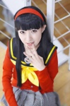 amagi_yukiko cardigan cosplay hairband megami_tensei nora persona persona_4 pleated_skirt sailor_uniform school_uniform skirt rating:Safe score:0 user:nil!