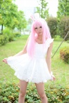 akirabbit animal_ears bunny_ears cosplay dress dress_lift hairband itsuki_akira original pink_hair rating:Safe score:0 user:nil!