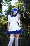 apron blue_hair choker cosplay dress eyepatch hairband handcuffs ikkitousen iori maid maid_uniform ryomou_shimei thighhighs zettai_ryouiki rating:Safe score:1 user:nil!