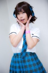 amami_haruka blouse cosplay hair_ribbons idolmaster konoha pleated_skirt school_uniform skirt tie rating:Safe score:0 user:pixymisa
