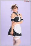 apron dress fishnet_stockings hairband maid maid_uniform momohara_mina thighhighs zettai_ryouiki rating:Safe score:1 user:nil!