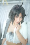 ahoge cosplay hoodie idolmaster_2 kikuchi_makoto shorts silver_hair sumegu tubetop rating:Safe score:1 user:nil!