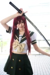 cosplay katana red_hair sailor_uniform saya school_uniform shakugan_no_shana shana sword rating:Safe score:1 user:c0rtana