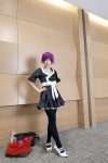 bakemonogatari black_legwear cosplay dress pantyhose purple_hair reco senjougahara_hitagi slip rating:Safe score:0 user:pixymisa
