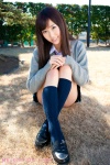 blouse cardigan inamori_miyu kneesocks pleated_skirt school_uniform skirt rating:Safe score:0 user:nil!