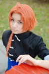 ahoge braid cosplay crossplay gintama kamui momoneko_haru orange_hair qipao umbrella rating:Safe score:0 user:nil!