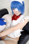 apron blue_hair cosplay eyepatch gloves hairband handcuffs ikkitousen kibashi maid maid_uniform panties ryomou_shimei thighhighs white_legwear rating:Safe score:1 user:nil!