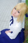 blonde_hair blouse braid cosplay fate/series fate/stay_night hairbow saber sasa skirt rating:Safe score:0 user:nil!