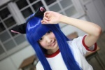 animal_ears blue_hair cat_ears cosplay furude_rika gym_uniform higurashi_no_naku_koro_ni tshirt tsun rating:Safe score:0 user:nil!