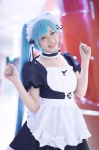 apron blue_hair choker cosplay dress hairband hatsune_miku maid maid_uniform sariya tagme_song vocaloid rating:Safe score:0 user:nil!