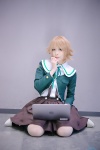 blonde_hair blouse computer cosplay danganronpa fujisaki_chihiro jacket kneehighs pleated_skirt skirt suspenders tamago rating:Safe score:0 user:nil!