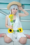 anji- blouse cosplay flowers green_eyes haiyore!_nyaruko-san miniskirt nyaruko skirt straw_hat white_hair rating:Safe score:0 user:pixymisa