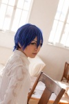 blue_eyes blue_hair cosplay crossplay dress_shirt kaito lili_a vocaloid rating:Safe score:0 user:pixymisa