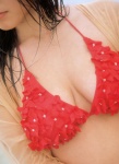 beach bikini_top blouse cleavage himitsu isoyama_sayaka open_clothes swimsuit wet rating:Safe score:0 user:nil!