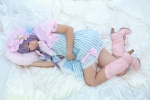 bed boots capelet cosplay dress enako hat patchouli_knowledge purple_hair touhou rating:Safe score:1 user:nil!