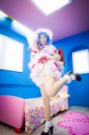 bed blue_hair cosplay dress hat maropapi remilia_scarlet socks touhou touhou_ningyou_fuminori_shirizu_2 wings rating:Safe score:1 user:nil!