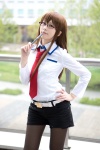 blouse cosplay glasses makise_kurisu pantyhose satori shorts steins;gate tie rating:Safe score:4 user:nil!