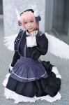 apron cosplay dress hairband misha pink_hair pita-ten wings you_(ii) rating:Safe score:0 user:nil!